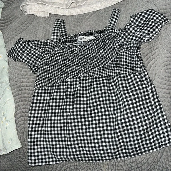 Abercrombie kids 7/8 girls bundle 2 dresses •long sleeve•plaid top - Picture 2 of 10